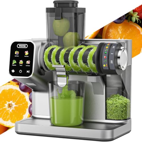 WETIE Grey 3-in-1 Cold Press Juicer with 99% Juice Yield, Touch Screen 200W