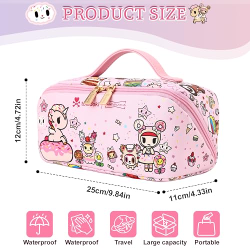 Pink Unicorno PU Leather Travel Makeup Pouch for Women - Tokidoki