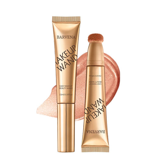 BARVENA Liquid Highlighter Wand，Liquid Highlighter Makeup Wand For Luminous, Glowing Skin, Buildable Formula, Vegan & Cruelty-Free Highlighter stick (Rose Ember)