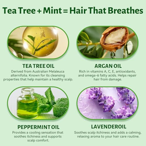 Tea Tree Mint Clarifying Shampoo & Conditioner Set - 16.8 Fl Oz Pack of 2
