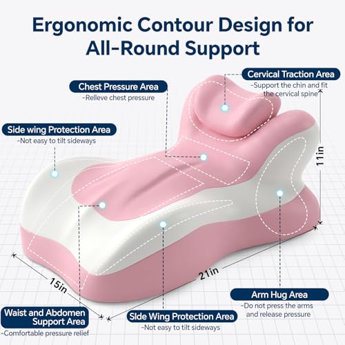 Ergonomic Memory Foam Reading & Neck Support Pillow - Adjustable Wedge