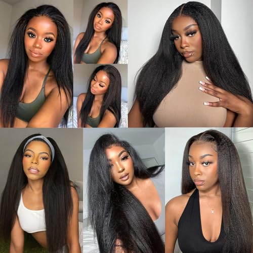 Kinky Straight Human Hair Bundles 20 Inch Natural Black - Unprocessed