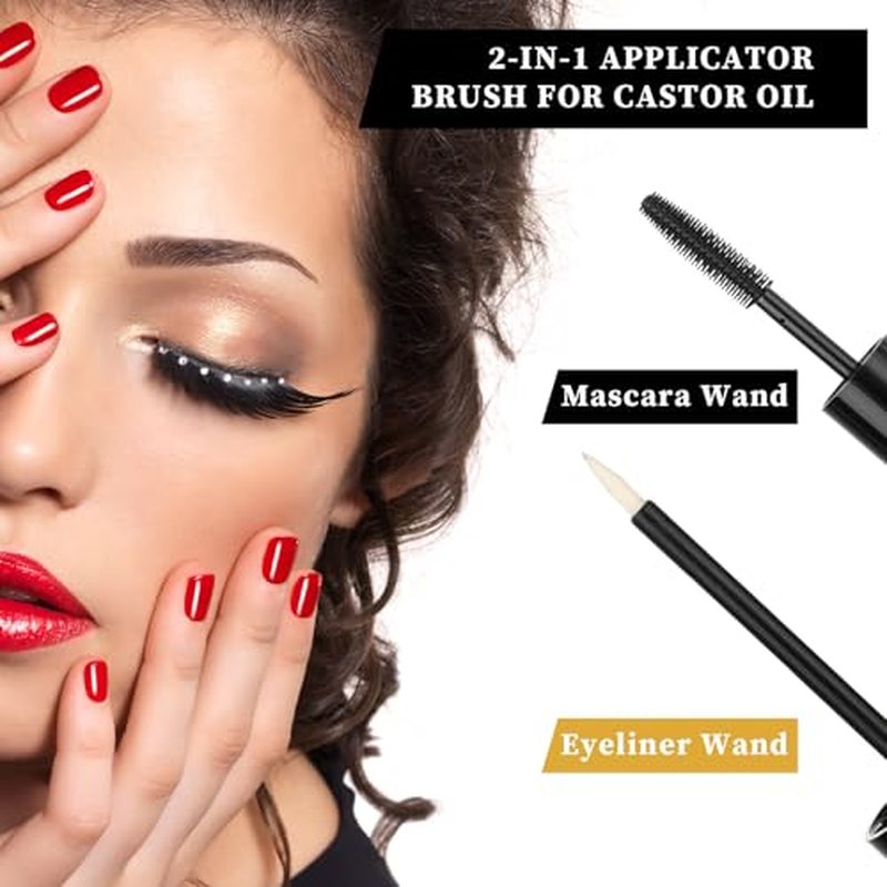 4 Pack Empty Mascara Tube and Wand Dual 2-in-1 Mascara Wand and Eyeliner Tube Refillable Mascara Tube with Funnel for castor oil Eyebrow Growth Serum