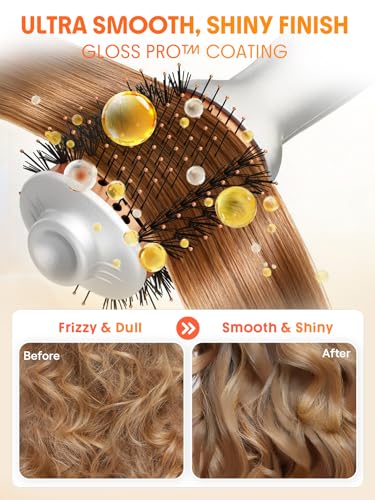 SHEGLAM Mini Travel Hair Dryer Brush - Dual Voltage 120V-240V, Anti-Frizz Styling