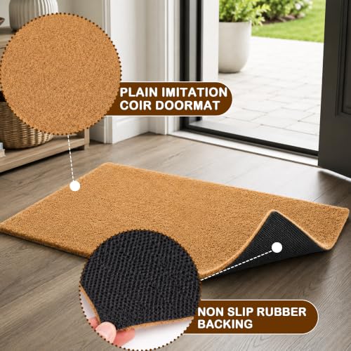 10 Pcs DIY Blank Coir Door Mats for Crafting & Stenciling - Non-Slip Backing