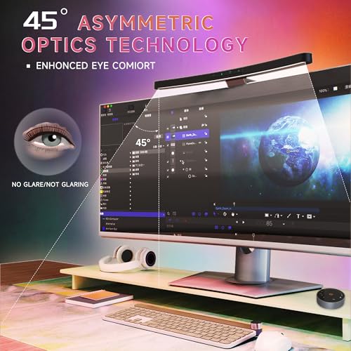 Matte Curved Monitor Light Bar with RGB Backlight and Wireless Remote Control