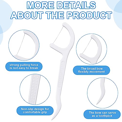 Dental Floss Picks Bulk 2000 White Unflavored Tooth Cleaners for Adults & Kids