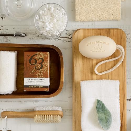 Men's No.63 Soap on a Rope - Masculine Fragrance, Moisturizing Shea Butter, French Gift