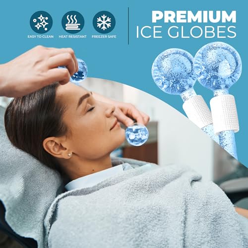 Castal Blue Ice Globes for Face 2Pcs - Reusable Skin Tightening & Anti-Aging Tool