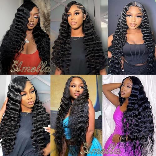 Brazilian Human Hair Bundles Deep Wave 161-820 Inch Black - Unprocessed Virgin Hair