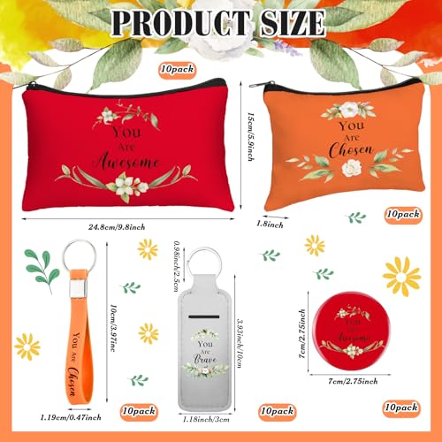 Christian Makeup Bags Keychains Bible Verse Bright Color Set - Inspirational Gifts
