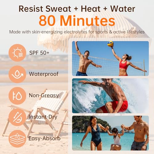 Mineral Sunscreen Spray SPF 50+ 6.76 Fl Oz Pack of 2 - Reef Safe, Broad Spectrum, Water Resistant