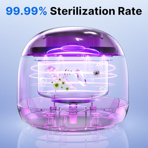 Ultrasonic Retainer Cleaner UV Dental Cleaning Pod for Night Guard, Dentures, Jewelry - White