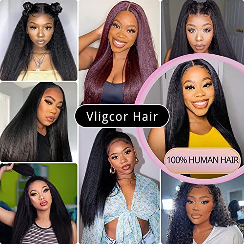 Kinky Straight Human Hair Extensions 12 Inch Natural Black - 1 Bundle