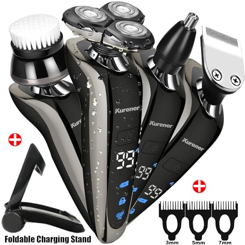 Kurener Electric Razor for Men 1250 Series Waterproof Rechargeable Shaver