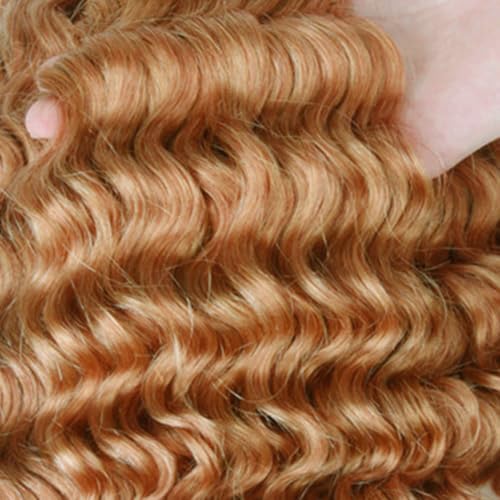 Deep Wave Human Hair Bundles - Honey Blonde #27, 18 Inch, Unprocessed Brazilian Virgin Hair - Variation #27 Honey Blonde D / 18