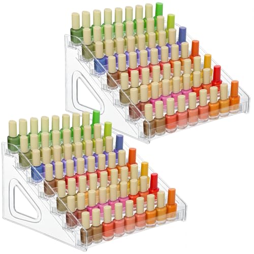 Acrylic Nail Polish Organizer Stand 84 Bottles 7 Layers Clear Display Rack