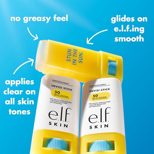 e.l.f. SKIN Suntouchable Invisi-Stick SPF 50 Clear Sunscreen - Pack of 2, 0.63 oz