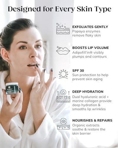 KAPLAN MD Pink Peony Lip Mask & Balm Duo - Hydrating, Plumping, SPF 30