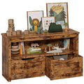 IRONCK Large Vintage Brown Toy Storage Organizer with Drawers & Shelves