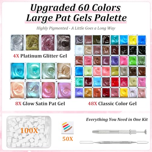 60-Color Gel Nail Polish Palette with Sponges - Ombre & Gradient Art Kit