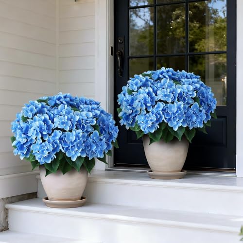 Artificial Hydrangea Topiary Tree Set - Outdoor UV-Resistant 18 Inch