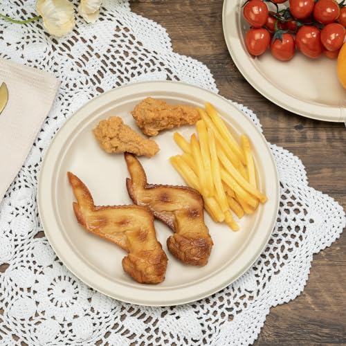 RACETOP 10 Inch Compostable Paper Plates - Brown, 500 Pack