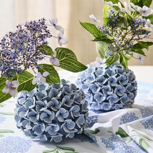 Hydrangea Bud Vase Set - Decorative Ceramic Flower Holders and Candle Holders
