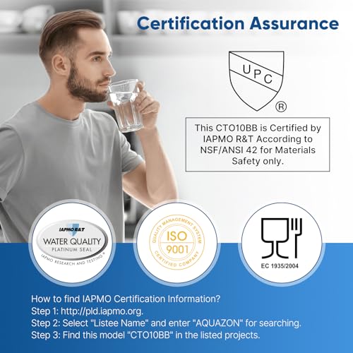PUREPLUS 5 Micron 10x4.5 Inch Whole House Carbon Water Filter 3 Pack - NSF Certified