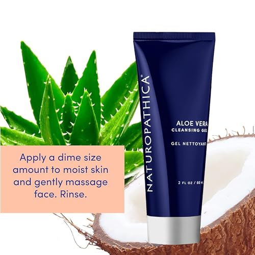 Naturopathica Aloe Vera Cleansing Gel - 2 Fl Oz, Gentle Hydrating Face Wash for All Skin Types