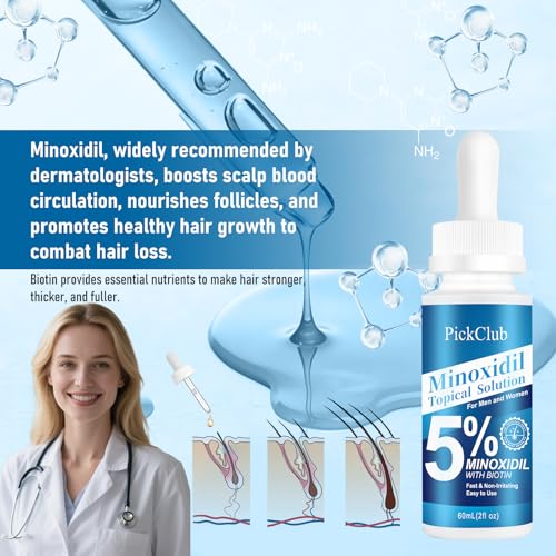Minoxidil Hair and Beard Growth Serum 4-Pack - Fast Absorbing, Unscented, 8.12 fl oz