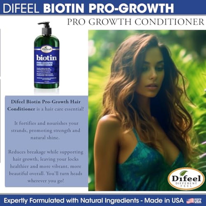 Difeel Pro-Growth Biotin Conditioner for Hair Growth 33.8 oz. - Conditioner for Thin Hair
