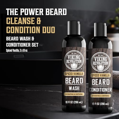 Viking Revolution Beard Wash & Conditioner Set - Spiced Vanilla 10 oz