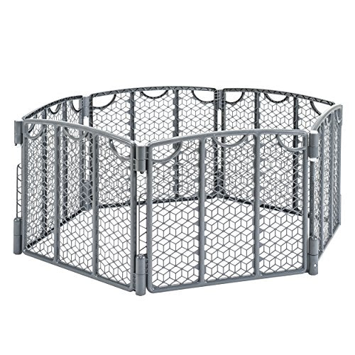 Evenflo Versatile Play Space 6-Panel Adjustable Child Play Area - Cool Gray