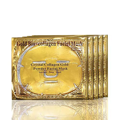 Gold Collagen Facial Masks (10-Pc) - Vegan Anti-Aging & Hydrating Skin Care