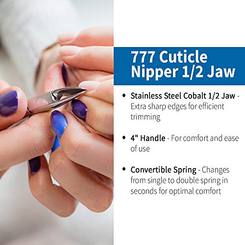 Mehaz Cuticle Nipper 777 - 4 Inch Handle, Stainless Steel Cobalt, Precision Manicure Tool