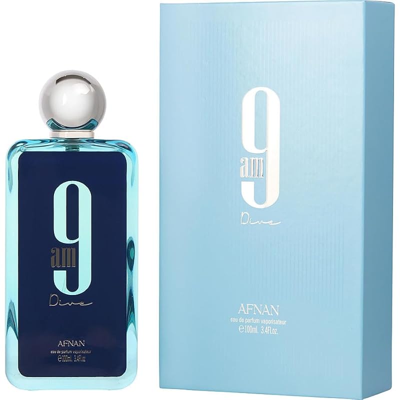Afnan 9Am Dive Eau de Parfum Spray Unisex 3.4 Fl Oz - Fresh Fruity Aquatic
