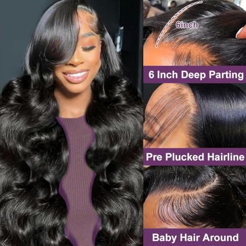 22 Inch Brazilian Virgin Human Hair Lace Front Wigs - Pre Plucked Body Wave, 220% Density, HD Transparent Lace, Glueless Fit