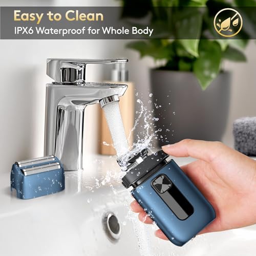 Brightup Blue Foil Shaver for Men - Electric Razor with Close Shaving & Trimmer