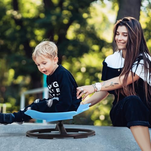 HAPPYMATY Blue Sensory Spinning Chair for Autistic Kids - Sit and Spin Toy, Balance & Motor Skills Development