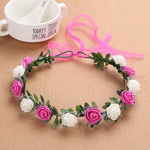 22 Pcs Multicolor Flower Crown Headbands Set - Festival, Wedding, Party Accessories (Variation 22)