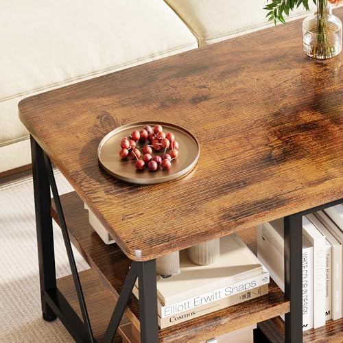 Farmhouse Coffee Table with Storage - 39.3-inch Rustic Industrial Design