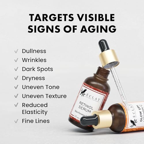 Vitamin C & Retinol Face Serum Set 2-Pack - Anti-Aging & Brightening, Hydrating & Dark Spot Treatment