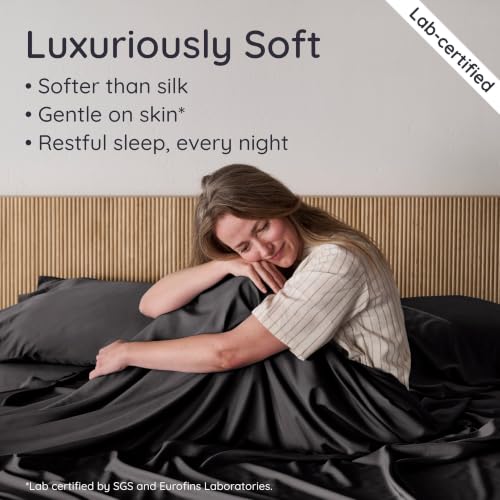 Bamboo Cooling Bed Sheet Set Full Size - 4 Pieces, Soft & Breathable