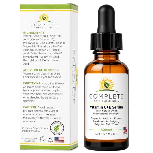 Vitamin C E Serum with Ferulic Acid - Anti-Aging Skin Care, 1 oz