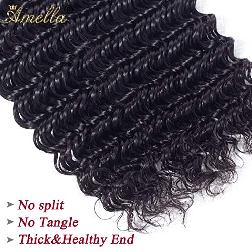 Brazilian Deep Wave Hair Bundles 14 Inch Unprocessed Human Hair Extensions