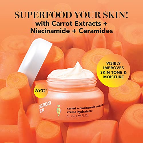 Saturday Skin Facial Moisturizing Creams Mini Duo Waterfall Gel and Carrot Cream Hydrating Niacinamide Ceramides Peptide Anti Wrinkle Soothing