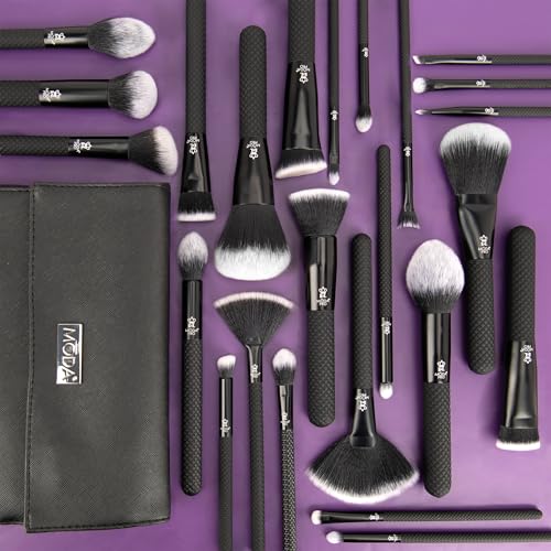 Moda Pro Full Face 25pc Makeup Brush Set with Travel Pouch
