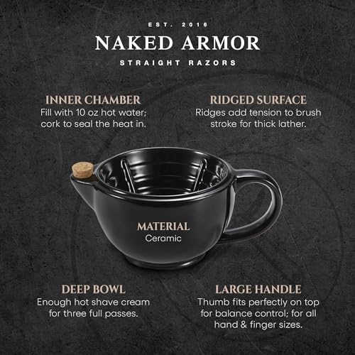 Midnight Nude Armor Savanna Shaving Scuttle Porcelain Lather Bowl for Wet Shaving