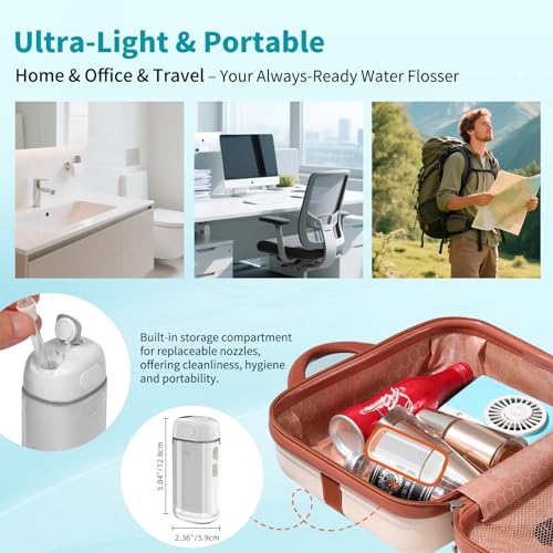 Portable Cordless Water Flosser - Travel Mini Oral Irrigator 2 Pack